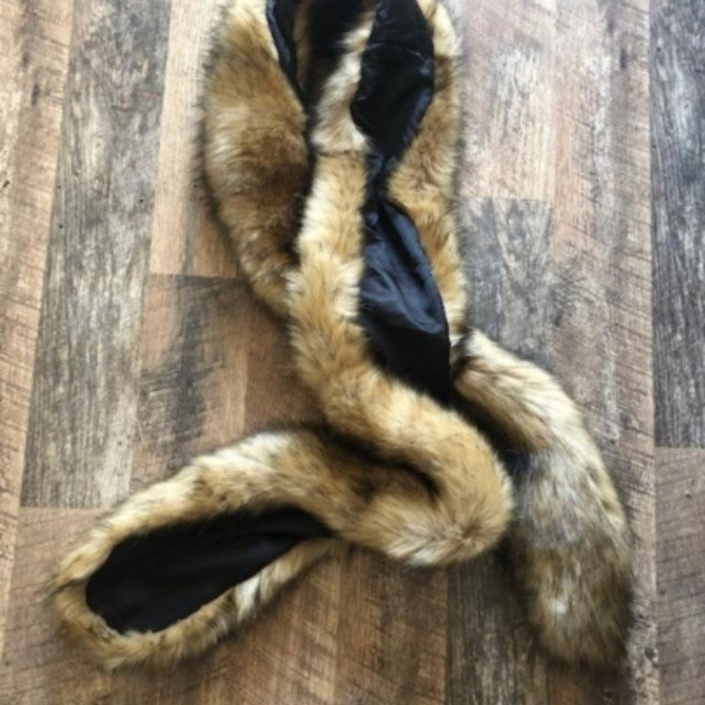 Luxurious faux fur scarf,Brown Faux fur collar